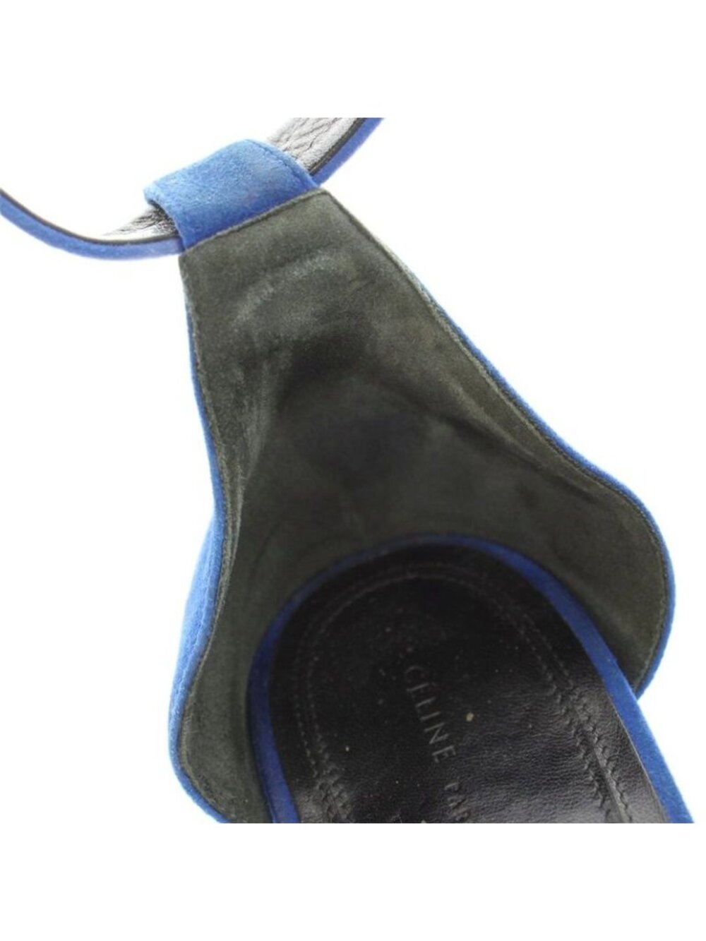 Celine Sandals Strap Suede 39 Blue KU - Picture 8 of 9